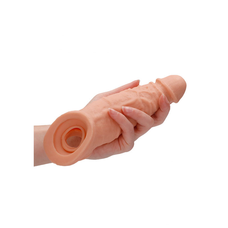REALROCK 9'' Realistic Penis Extender with Rings 22.9 cm Penis Extension Sleeve