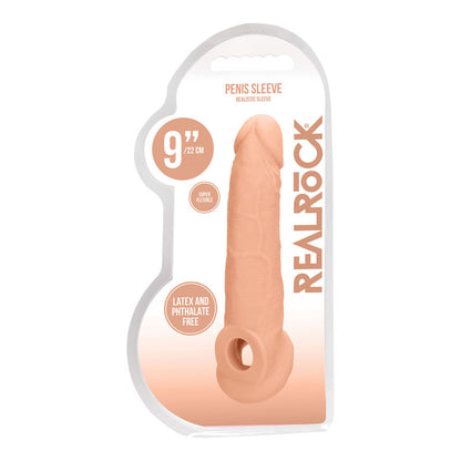 REALROCK 9'' Realistic Penis Extender with Rings 22.9 cm Penis Extension Sleeve