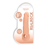 REALROCK 9'' Realistic Penis Extender with Rings - Flesh 22.9 cm Penis Extension Sleeve - Image 8