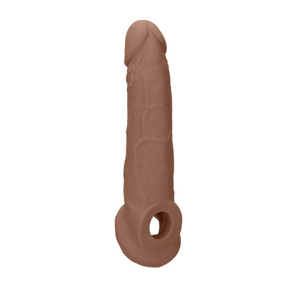 REALROCK 9'' Realistic Penis Extender with Rings - Tan 22.9 cm Penis Extension Sleeve