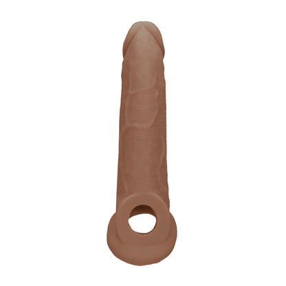 REALROCK 9'' Realistic Penis Extender with Rings - Tan 22.9 cm Penis Extension Sleeve