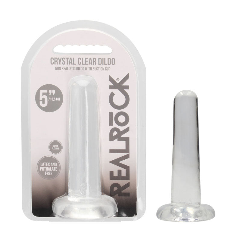 REALROCK Non Realistic Dildo With Suction Cup - 13.5 cm 13.5 cm Dong - Clear