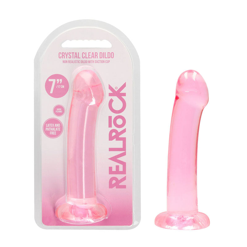 REALROCK Non Realistic Dildo With Suction Cup - 17 cm 17 cm Dong - Pink