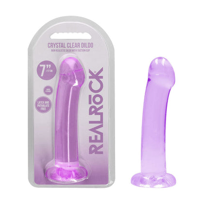 REALROCK Non Realistic Dildo With Suction Cup - 17 cm 17 cm Dong - Purple