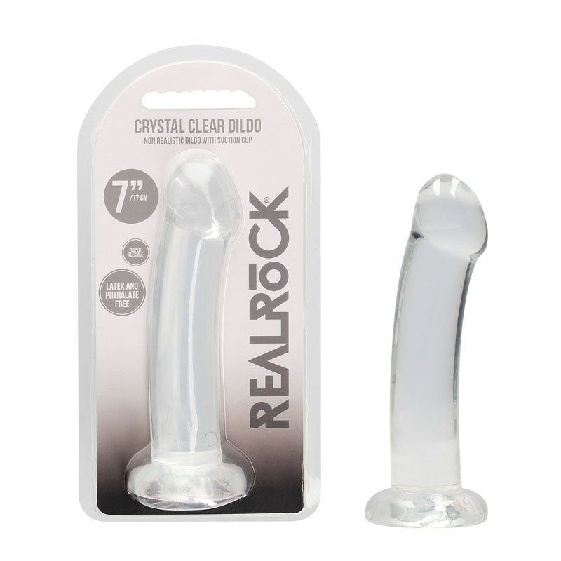 REALROCK Non Realistic Dildo With Suction Cup - 17 cm 17 cm Dong - Clear