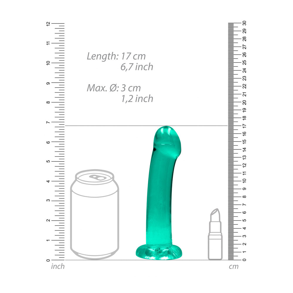 REALROCK Non Realistic Dildo With Suction Cup - 17 cm - Turquoise 17 cm Dong