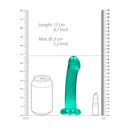 REALROCK Non Realistic Dildo With Suction Cup - 17 cm - Turquoise 17 cm Dong