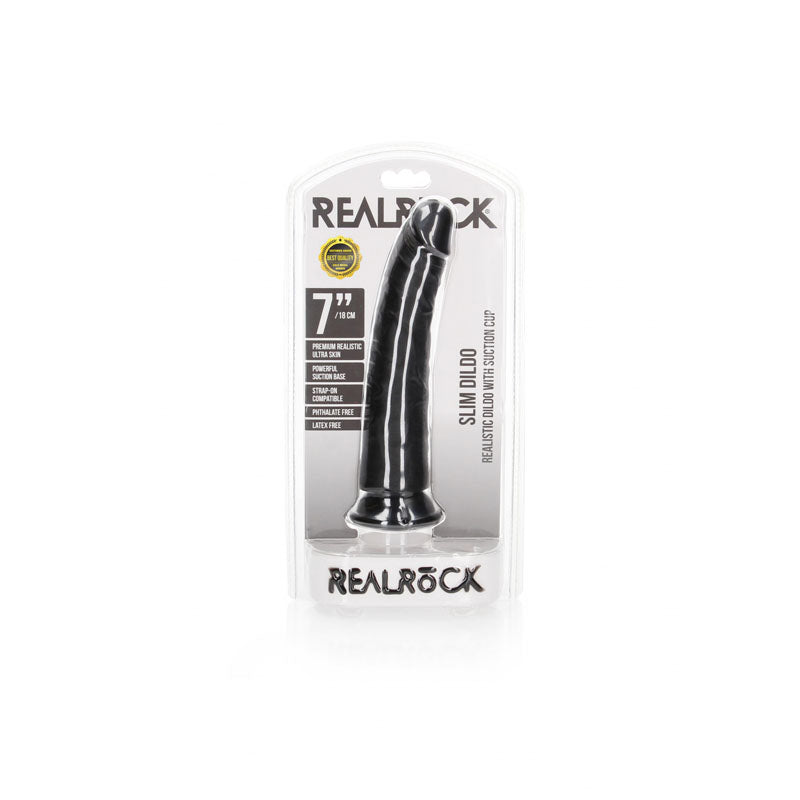 REALROCK Realistic Slim Dildo with Suction Cup - 18cm 18 cm (7'') Dong