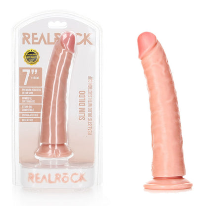 REALROCK Realistic Slim Dildo with Suction Cup - 18cm 18 cm (7'') Dong