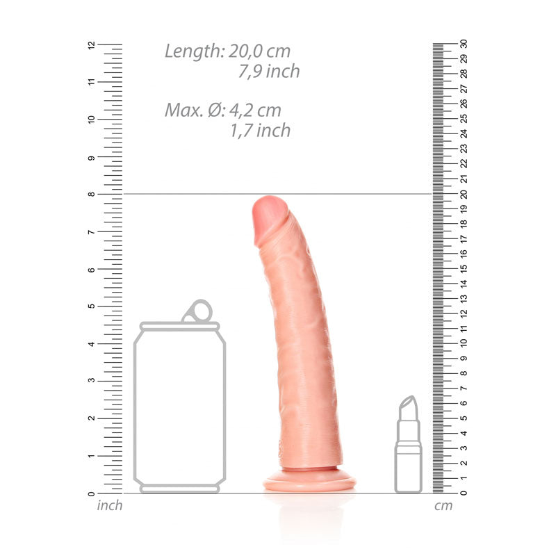 REALROCK Realistic Slim Dildo with Suction Cup - 18cm 18 cm (7'') Dong