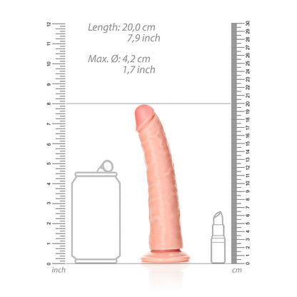 REALROCK Realistic Slim Dildo with Suction Cup - 18cm 18 cm (7'') Dong