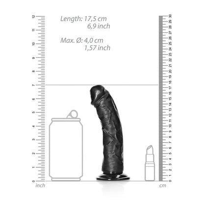 REALROCK Realistic Regular Curved Dildo with Suction Cup - 15.5 cm 15.5 cm (6'') Dong