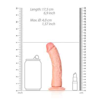 REALROCK Realistic Regular Curved Dildo with Suction Cup - 15.5 cm 15.5 cm (6'') Dong