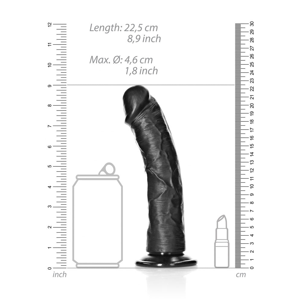 REALROCK Realistic Regular Curved Dildo with Suction Cup - 20 cm 20 cm (8'') Dong