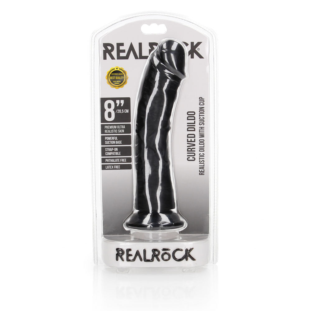 REALROCK Realistic Regular Curved Dildo with Suction Cup - 20 cm 20 cm (8'') Dong