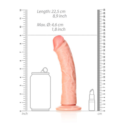 REALROCK Realistic Regular Curved Dildo with Suction Cup - 20 cm 20 cm (8'') Dong