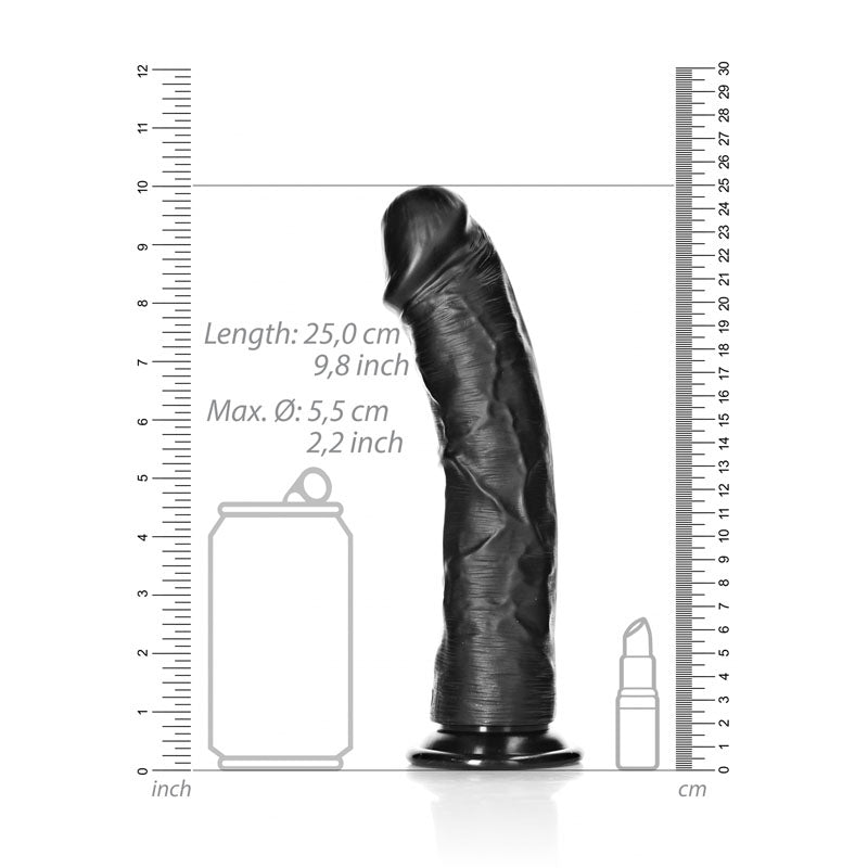 REALROCK Realistic Regular Curved Dildo with Suction Cup - 23 cm 23 cm (9'') Dong