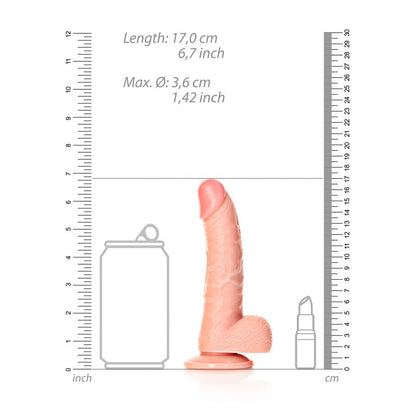 REALROCK Realistic Regular Curved Dong with Balls - 15.5 cm 15.5 cm (6'') Dong