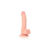 REALROCK Realistic Regular Curved Dong with Balls - 18 cm - Flesh 18 cm (7'') Dong - Image 5
