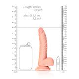 REALROCK Realistic Regular Curved Dong with Balls - 18 cm - Flesh 18 cm (7'') Dong - Image 8