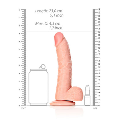 REALROCK Realistic Regular Curved Dong with Balls - 20.5 cm 20.5 cm (8'') Dong