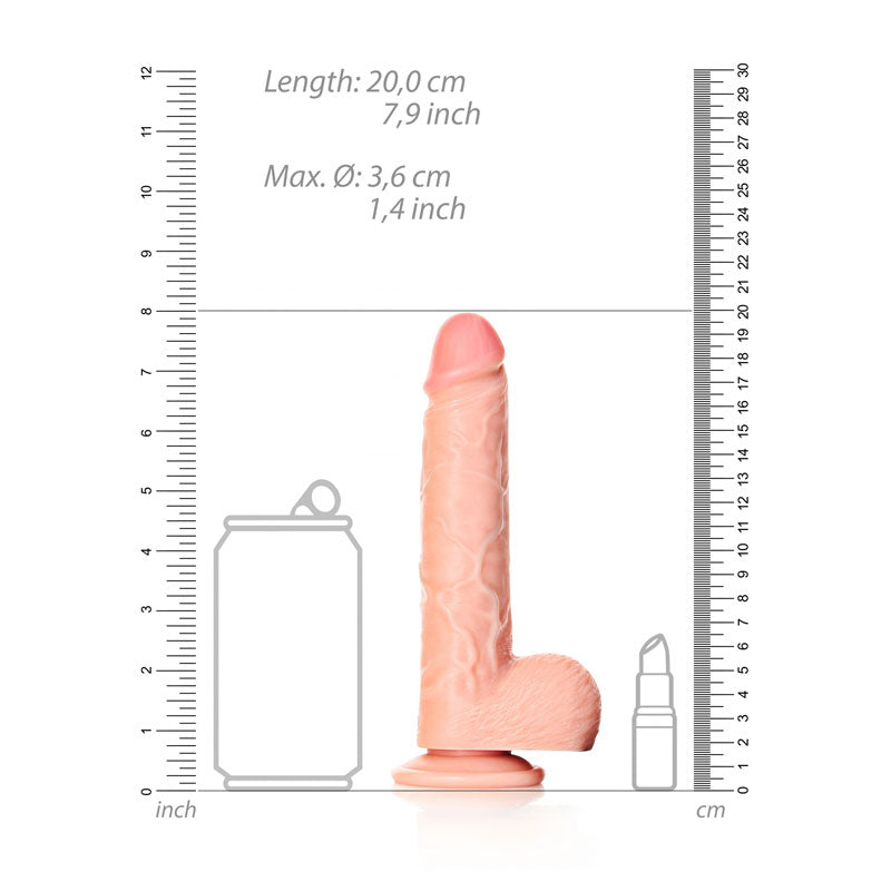 REALROCK Straight Realistic Dildo with Balls - 18 cm 18 cm (7'') Dong
