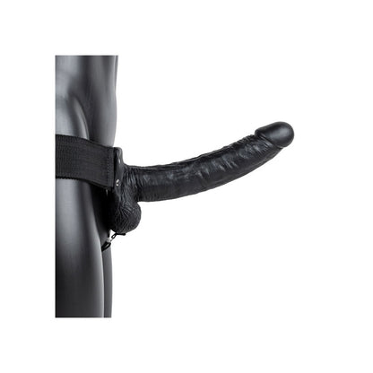REALROCK Hollow Strapon with Balls - 23 cm Black 23 cm Hollow Strap-On