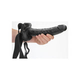 REALROCK Hollow Strapon with Balls - 23 cm Black - Black 23 cm Hollow Strap-On - Image 4