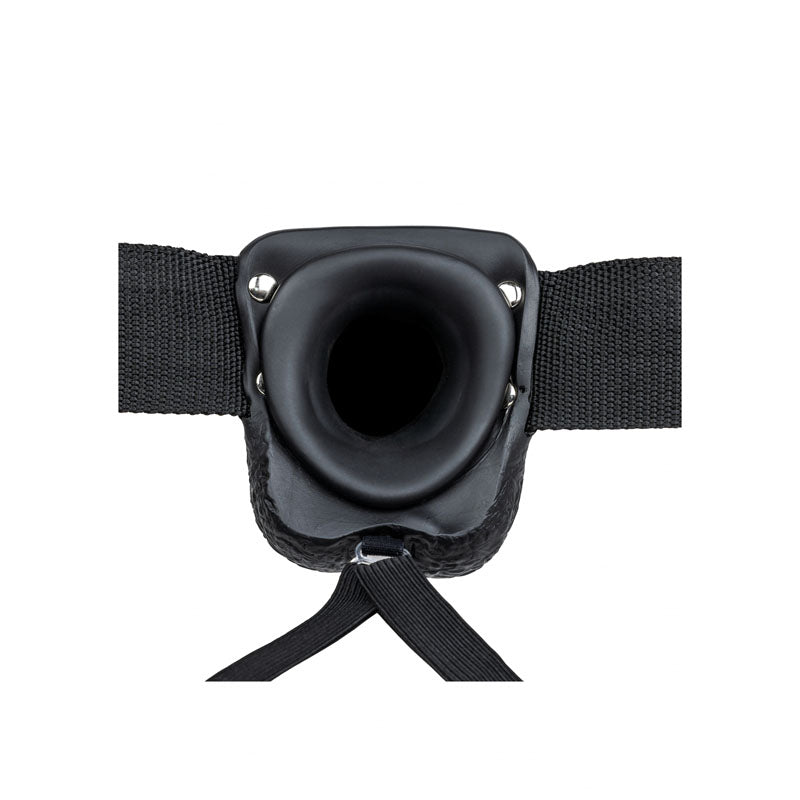 REALROCK Hollow Strapon with Balls - 23 cm Black 23 cm Hollow Strap-On