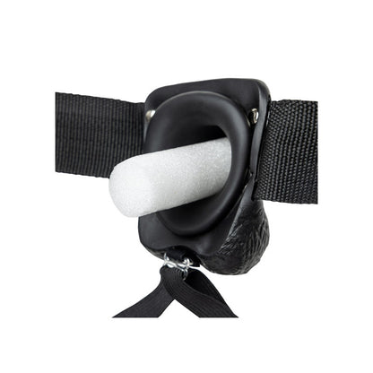 REALROCK Hollow Strapon with Balls - 23 cm Black 23 cm Hollow Strap-On