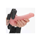 REALROCK Vibrating Hollow Strapon + Balls - 18cm Flesh - Flesh 18 cm Vibrating Hollow Strap-On - Image 4