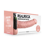 REALROCK Vibrating Hollow Strapon + Balls - 18cm Flesh - Flesh 18 cm Vibrating Hollow Strap-On - Image 1