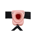 REALROCK Vibrating Hollow Strapon + Balls - 23cm Flesh - Flesh 23 cm Vibrating Hollow Strap-On