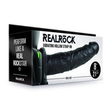 REALROCK Vibrating Hollow Strap-on - 20.5 cm Black - Black 20.5 cm Vibrating Hollow Strap-On - Image 1