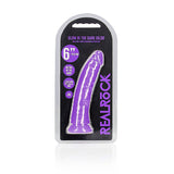 REALROCK 15.5 cm Slim Glow in the Dark Neon - Purple - Glow in Dark Purple 15.5 cm (6'') Dong - Image 9