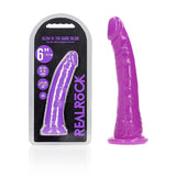 REALROCK 15.5 cm Slim Glow in the Dark Neon - Purple - Glow in Dark Purple 15.5 cm (6'') Dong - Image 1