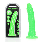REALROCK 18 cm Slim Glow in the Dark Neon - Green - Glow in Dark Green 18 cm (7'') Dong - Image 1