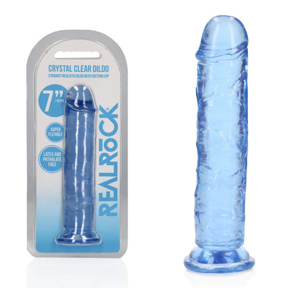 REALROCK 18 cm Straight Dildo 18 cm (7'') Dong - Blue