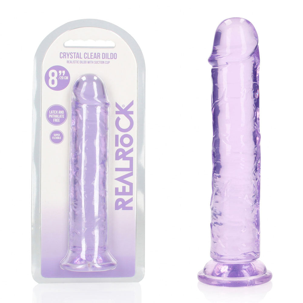 REALROCK 20 cm Straight Dildo 20 cm (8'') Dong - Purple