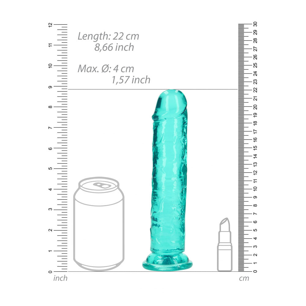 REALROCK 20 cm Straight Dildo - Turquoise 20 cm (8'') Dong