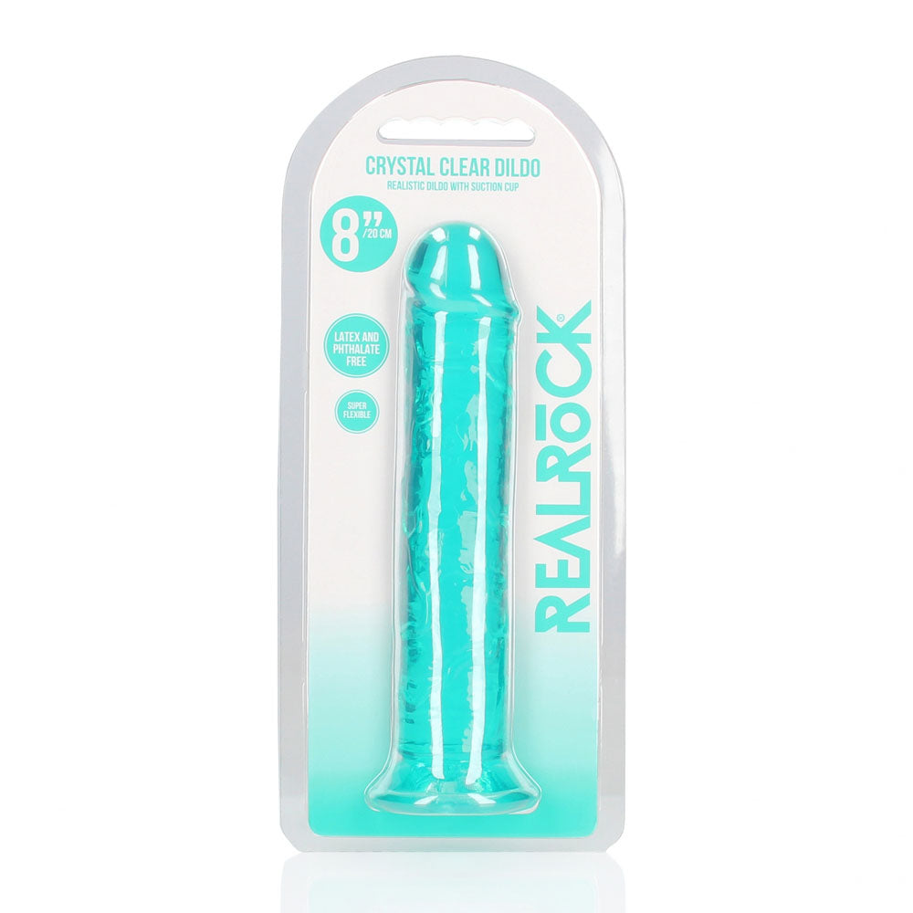 REALROCK 20 cm Straight Dildo - Turquoise 20 cm (8'') Dong