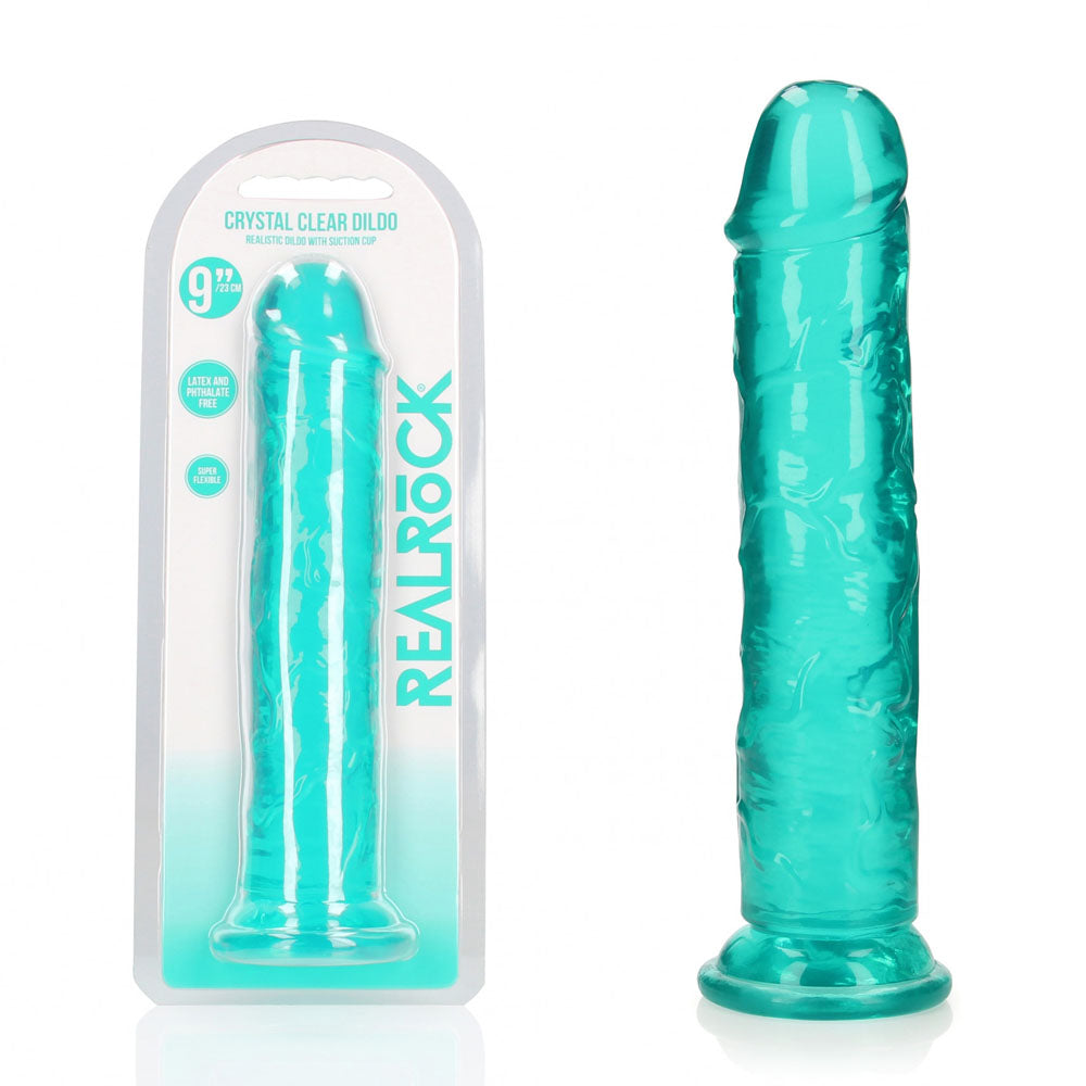 REALROCK 25 cm Straight Dildo 25 cm (10'') Dong - Turquoise