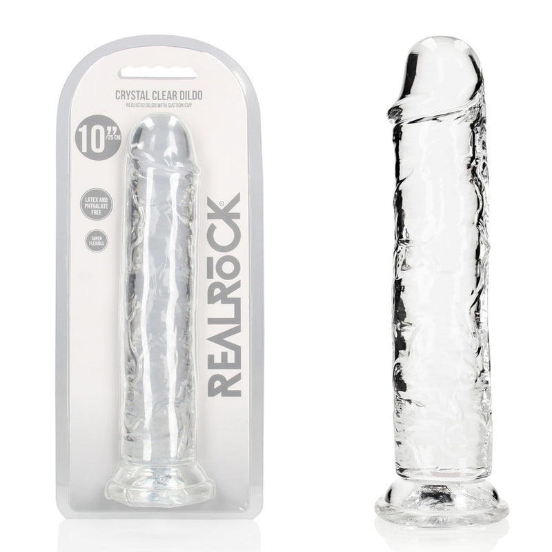 REALROCK 28 cm Straight Dildo - Transparent - Clear 28 cm (10'') Dong