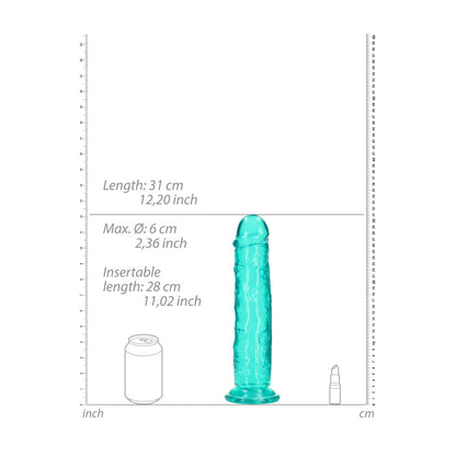 REALROCK 31 cm Straight Dildo - Turquoise 31 cm (11'') Dong