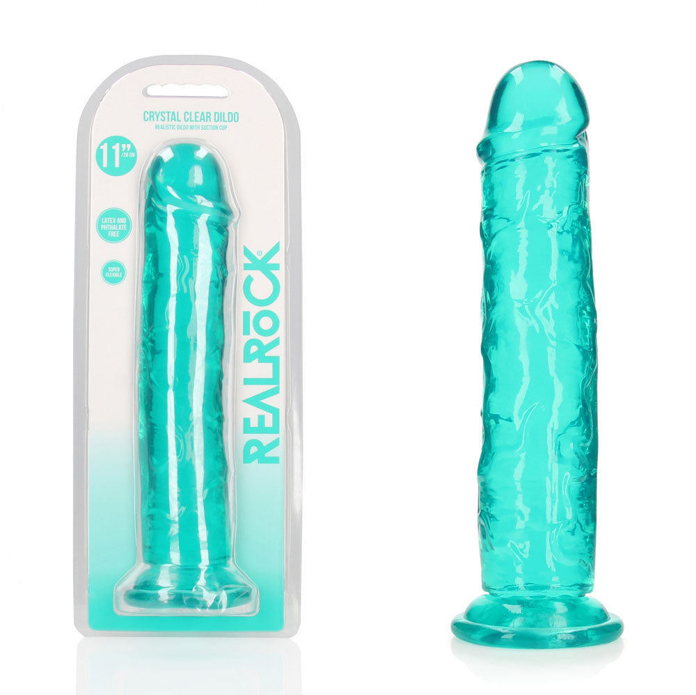 REALROCK 31 cm Straight Dildo 31 cm (11'') Dong - Turquoise