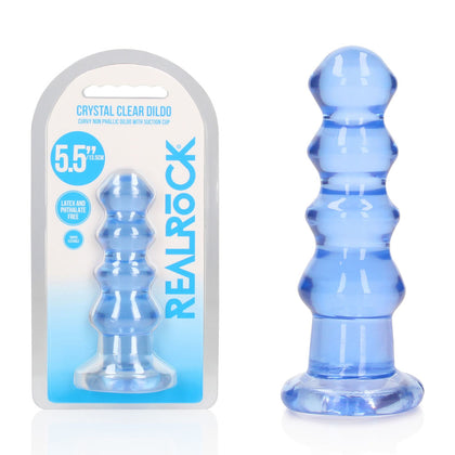 REALROCK 14 cm Curvy Anal Plug - Blue - Blue 14 cm (4.5'') Butt Plug