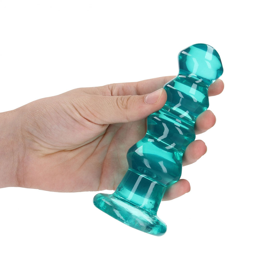 REALROCK 14 cm Curvy Anal Plug - Turquoise 14 cm (4.5'') Butt Plug