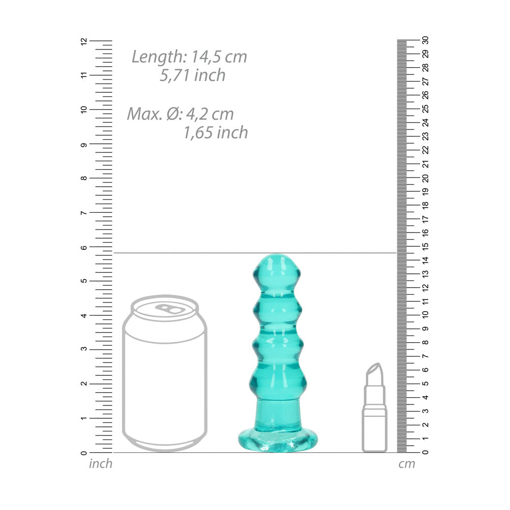 REALROCK 14 cm Curvy Anal Plug - Turquoise 14 cm (4.5'') Butt Plug