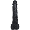 REALROCK 38cm Extra Long Dildo with Balls - Black - Black 38 cm (15'') Extra Long Dong
