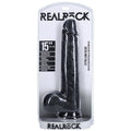 REALROCK 38cm Extra Long Dildo with Balls - Black - Black 38 cm (15'') Extra Long Dong